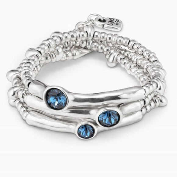 UNO de 50 Bracelet - DELIRIUM - Silver plated with Swarovski Blue Crystals - Picture 1 of 14